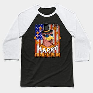 Happy Thanksgiving Funny Turkey Day Toddler Turkey Lovers Funny Thanksgiving Gift Baseball T-Shirt